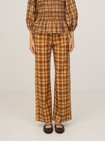 Tartine Plaid Print Jeans pantalones
