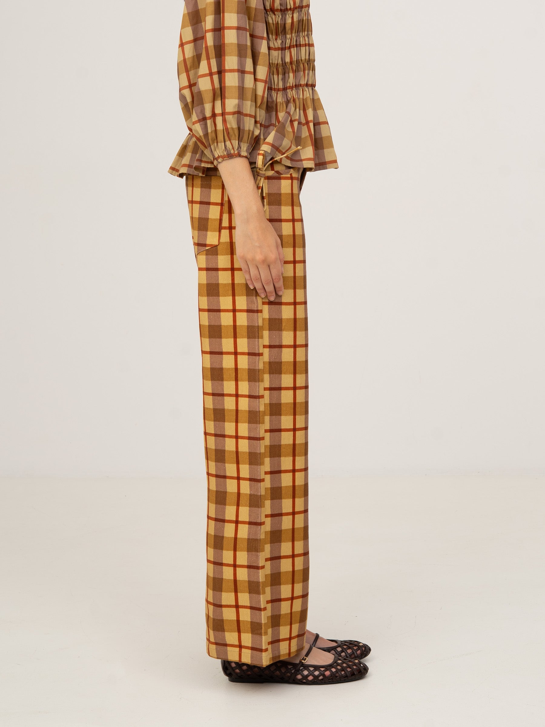 Tartine Plaid Print Jeans pantalones