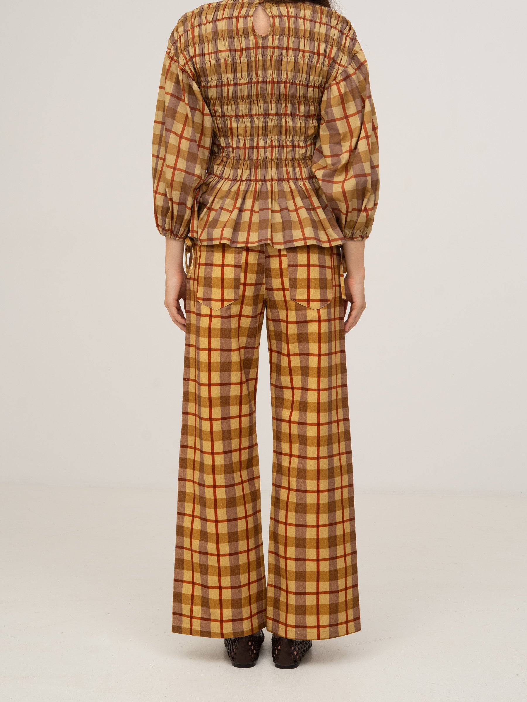 Tartine Plaid Print Jeans pantalones