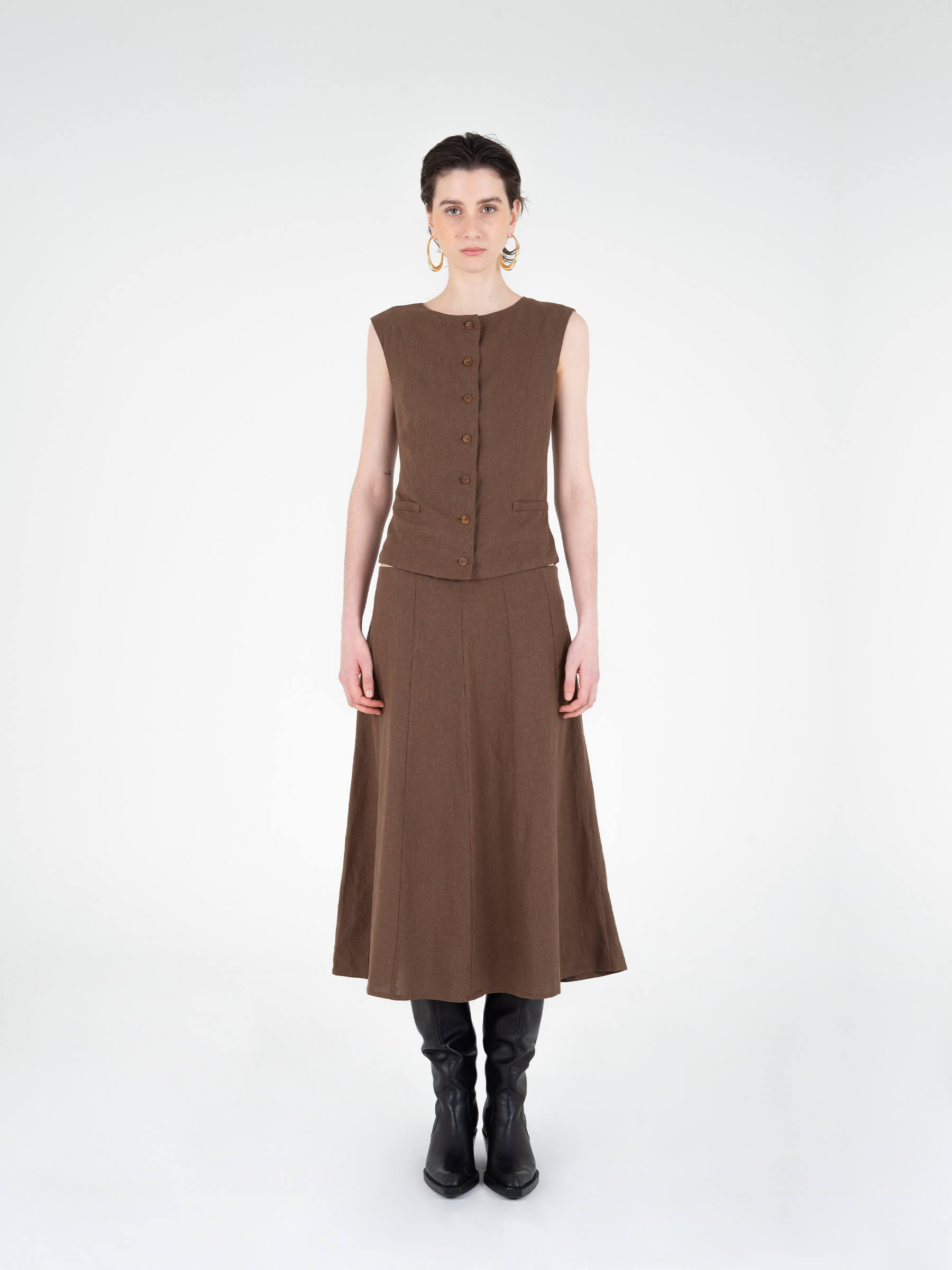 Teide Brown Skirt falda