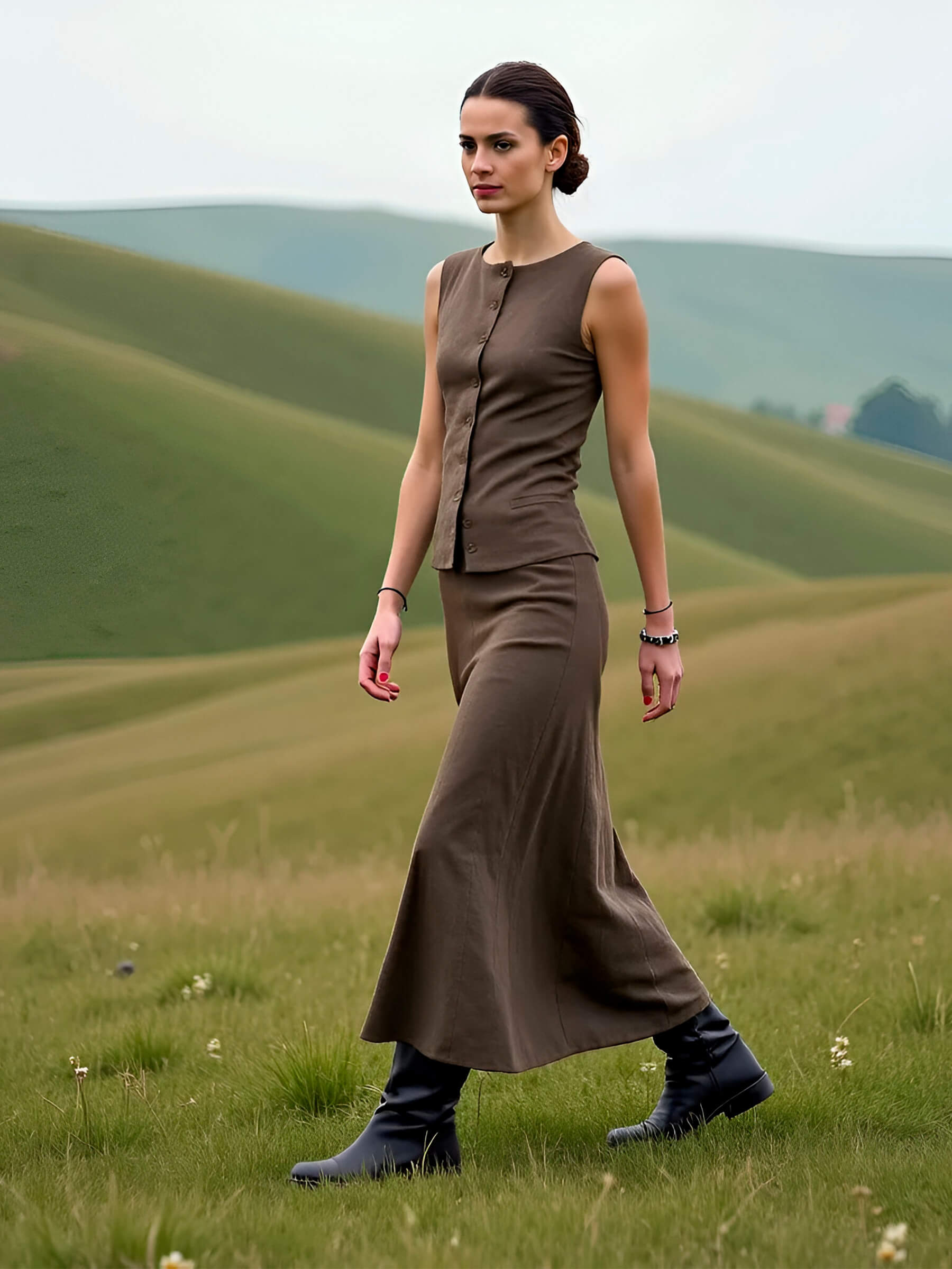 Teide Brown Skirt falda