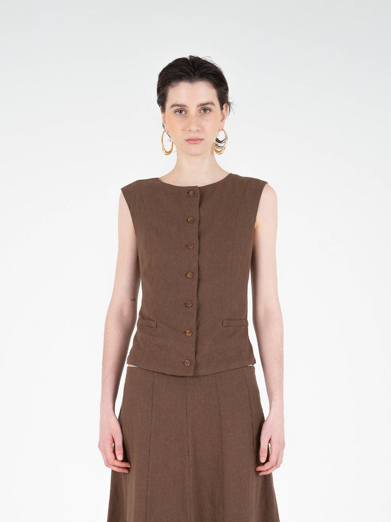 Teide Brown Vest camisas y camisetas