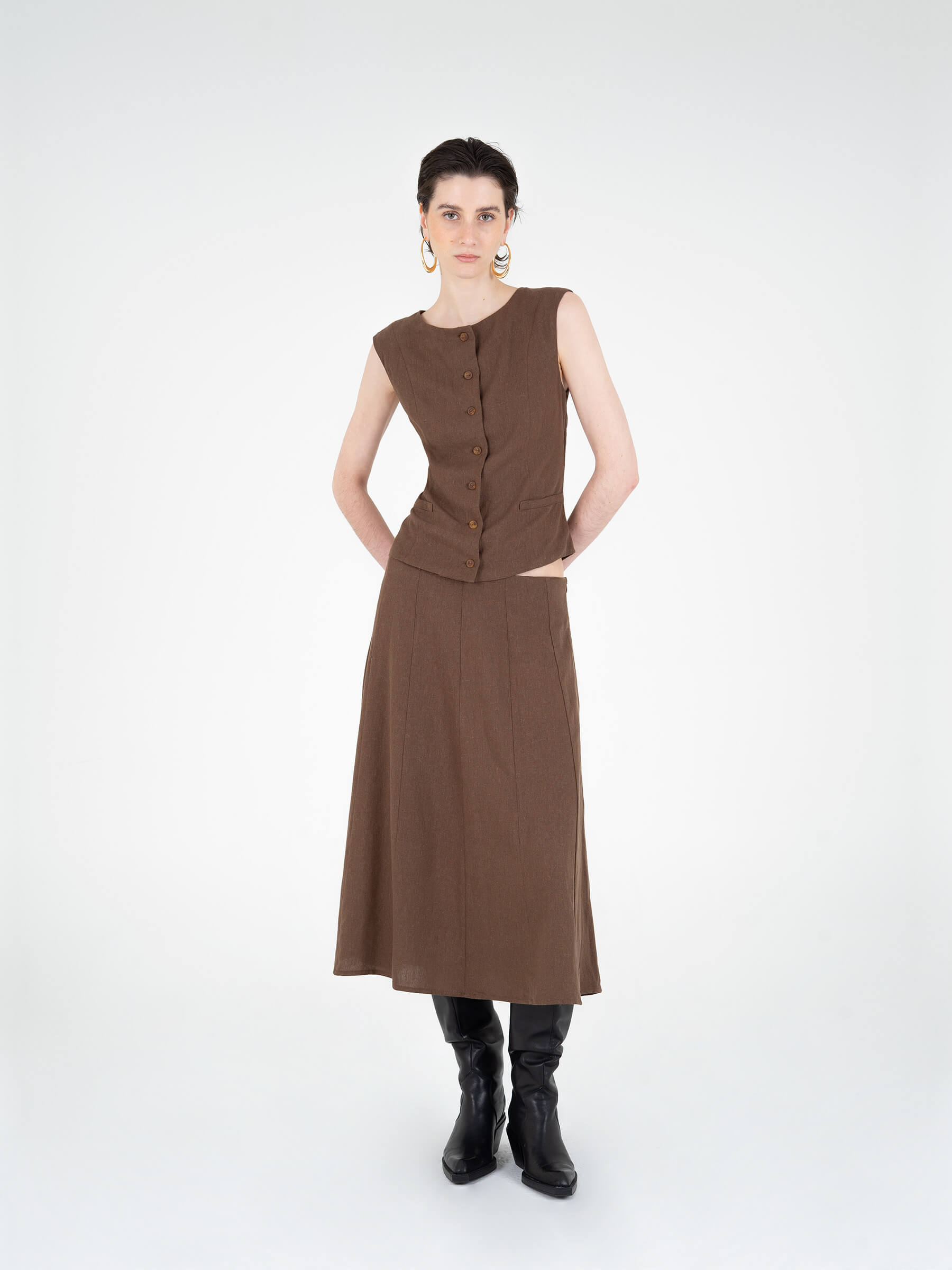 Teide Brown Vest camisas y camisetas