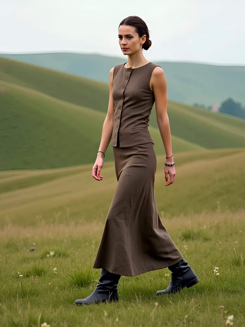 Teide Brown Vest camisas y camisetas