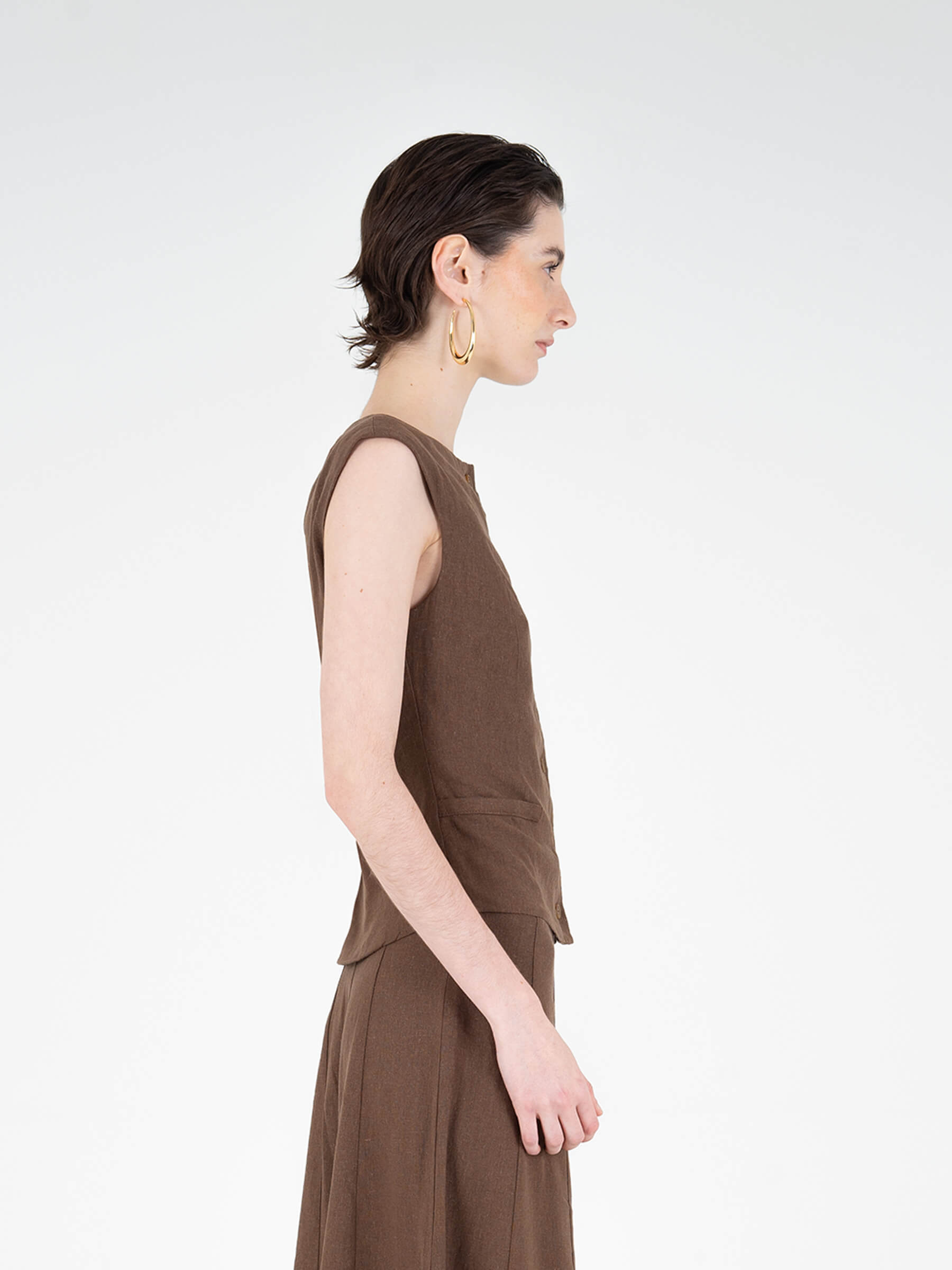 Teide Brown Vest camisas y camisetas