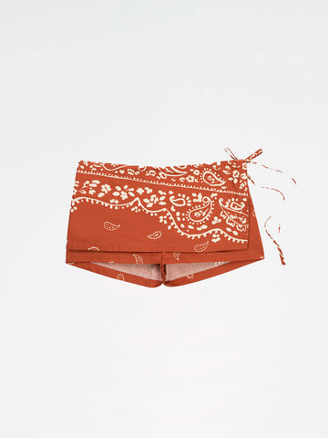 Vision Terracotta Bandana-style Print Skirt