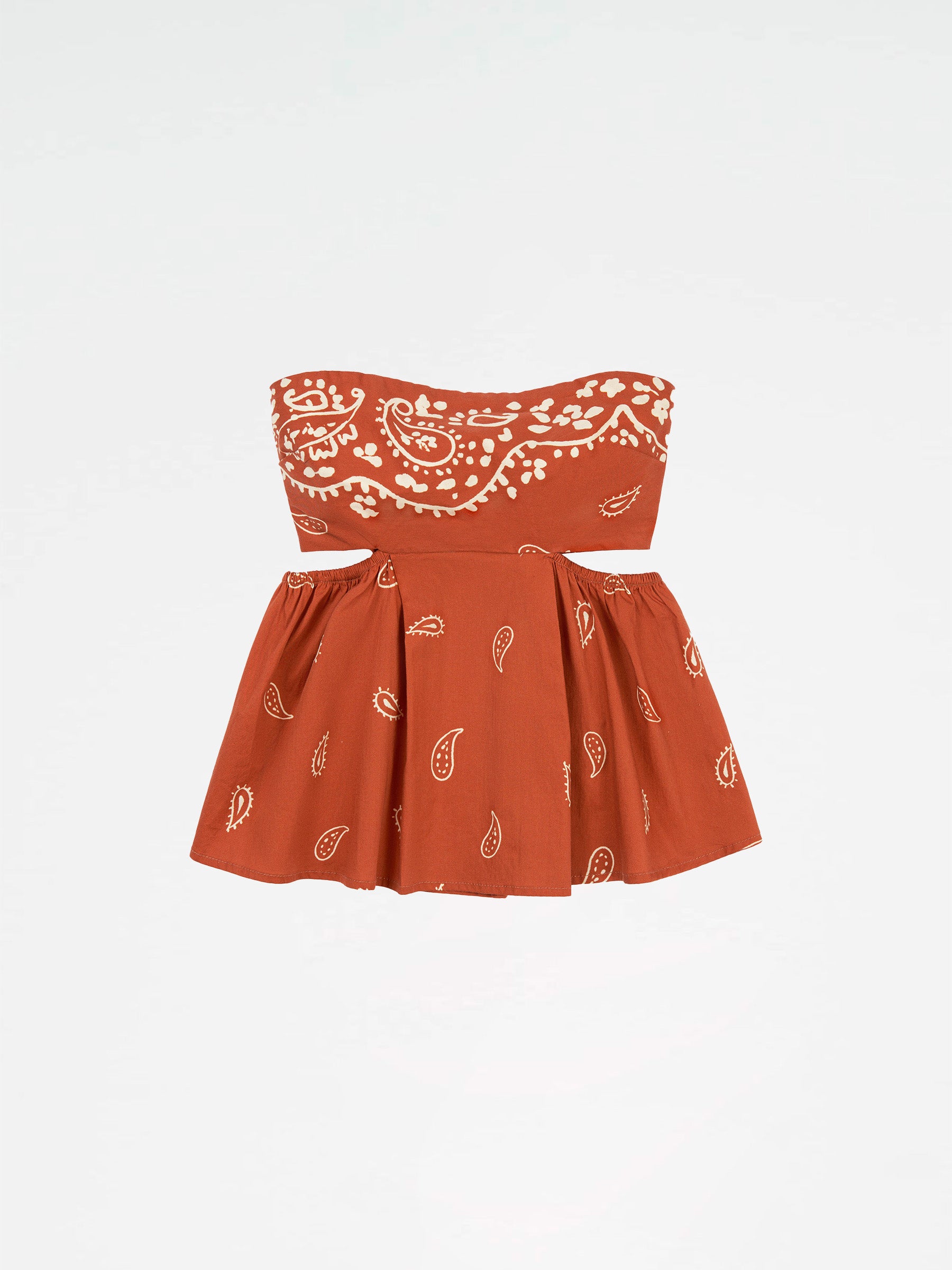 Vision Terracotta Bandana-style Print Top top