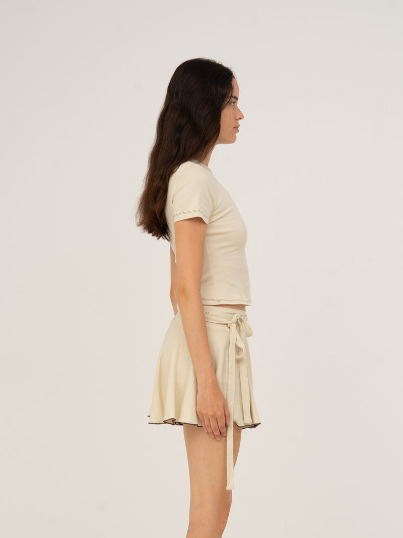 Volley Cream Crop Top top