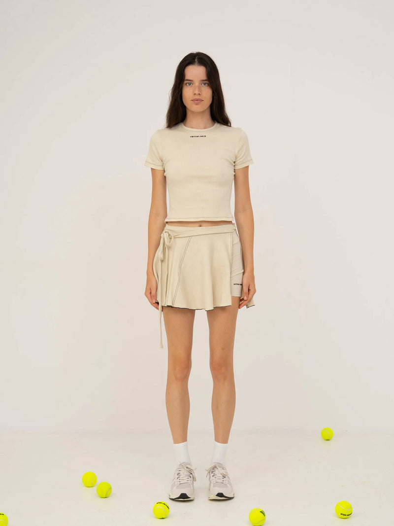 Volley Cream Crop Top top