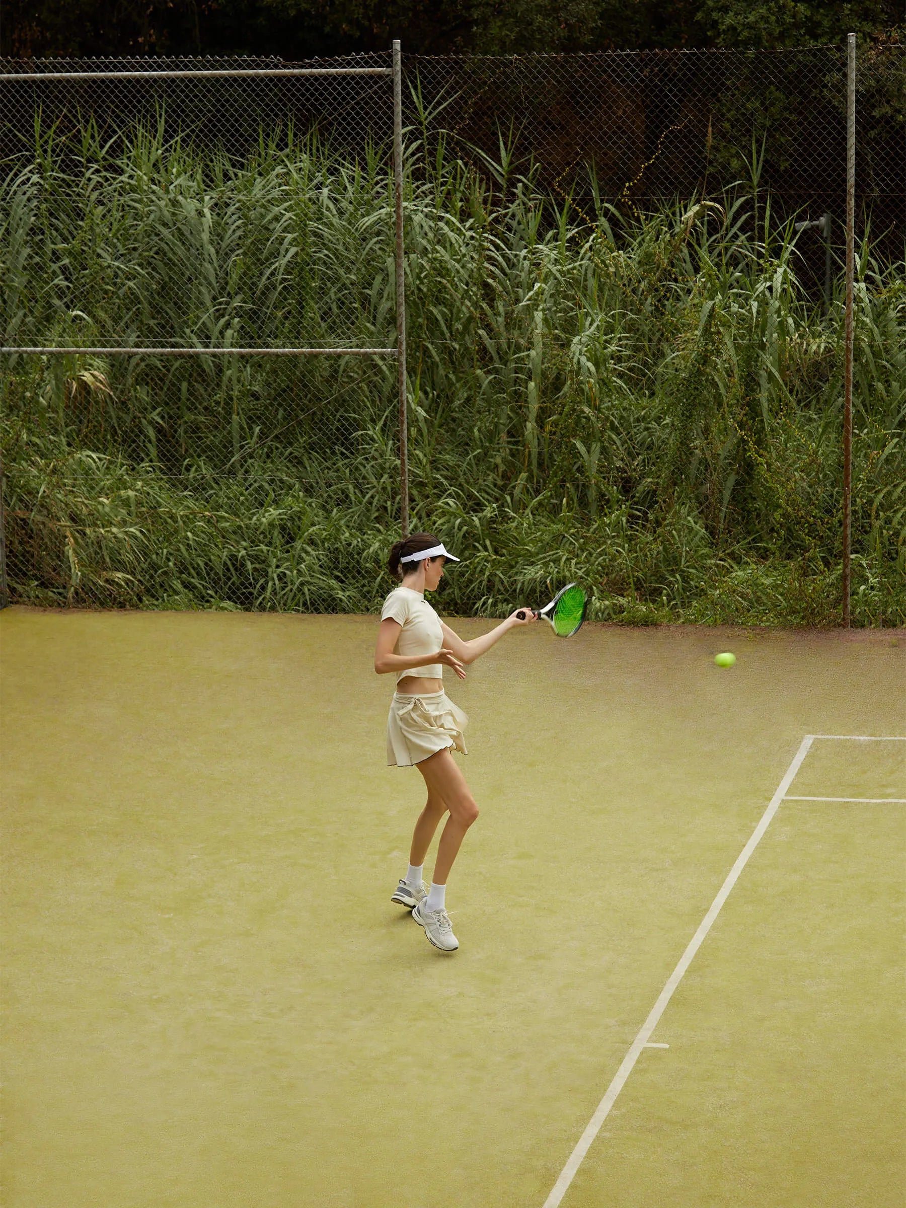 Volley Cream Wrap Mini Tennis Skirt falda