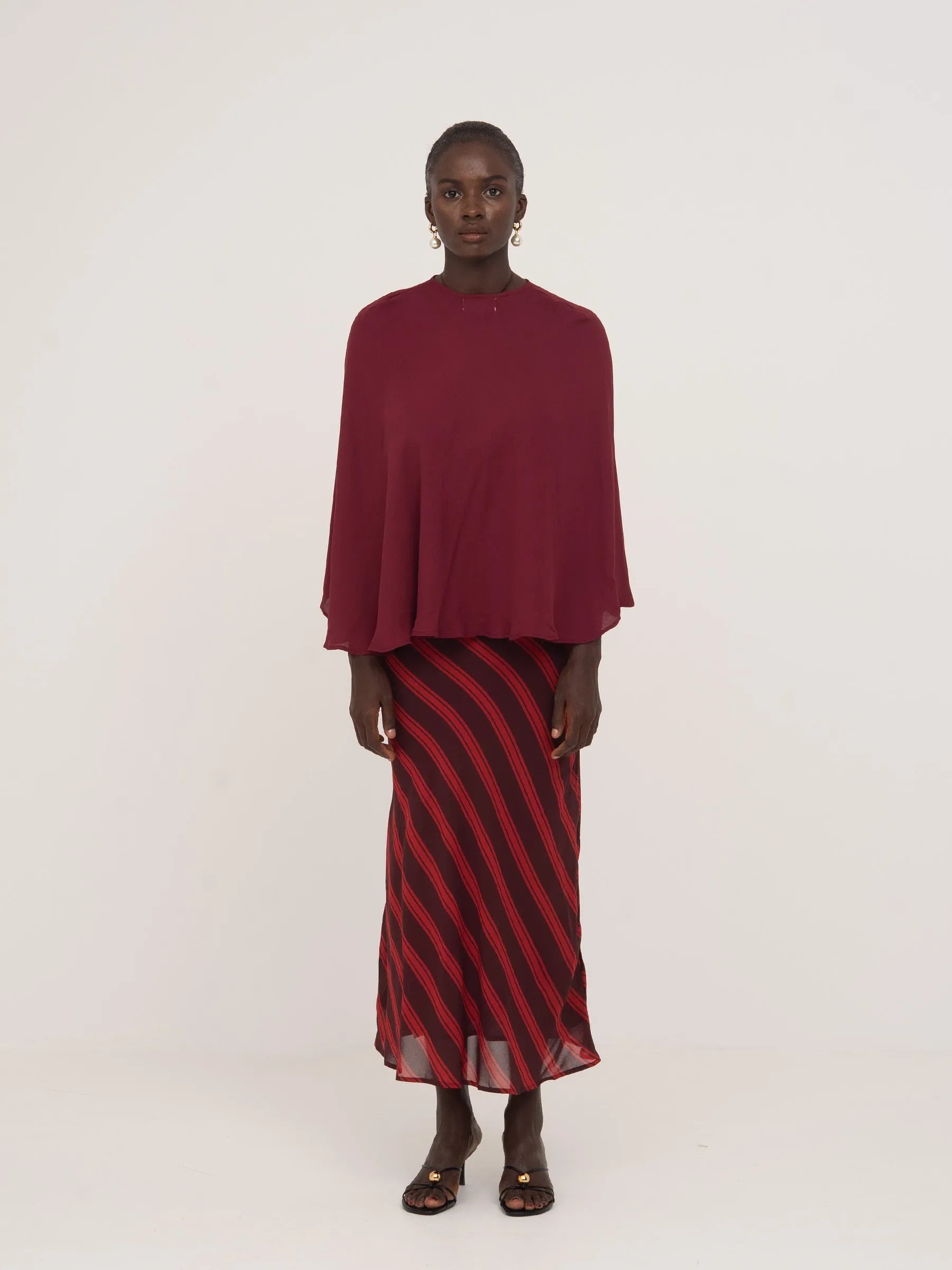 Whispered Burgundy Occasion Cape top