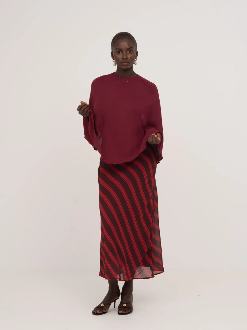 Whispered Burgundy Occasion Cape top
