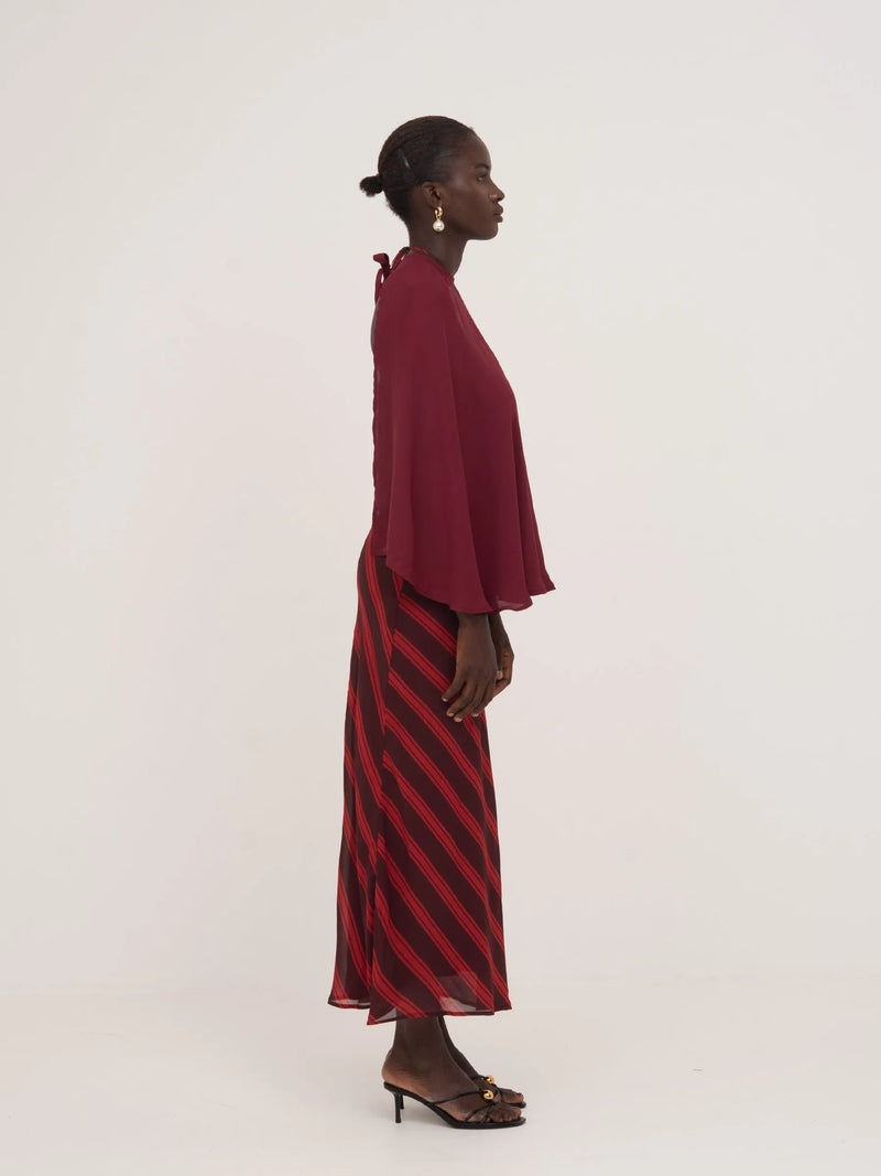 Whispered Burgundy Occasion Cape top