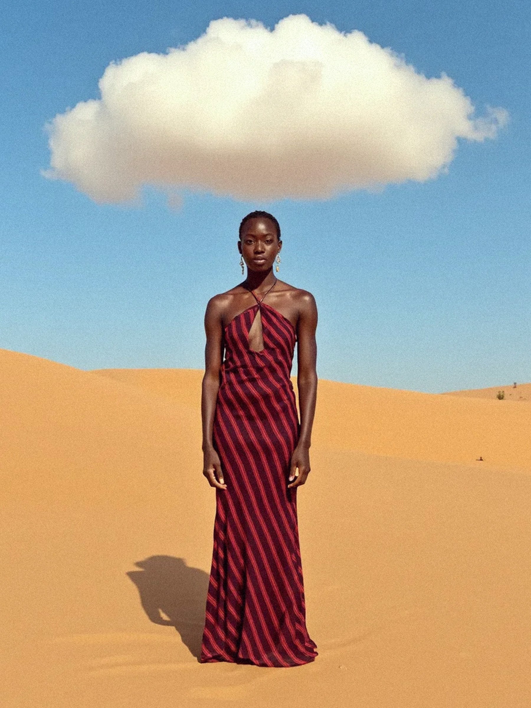 Whispered Striped Burgundy and Red Long Occasion Dress vestidos