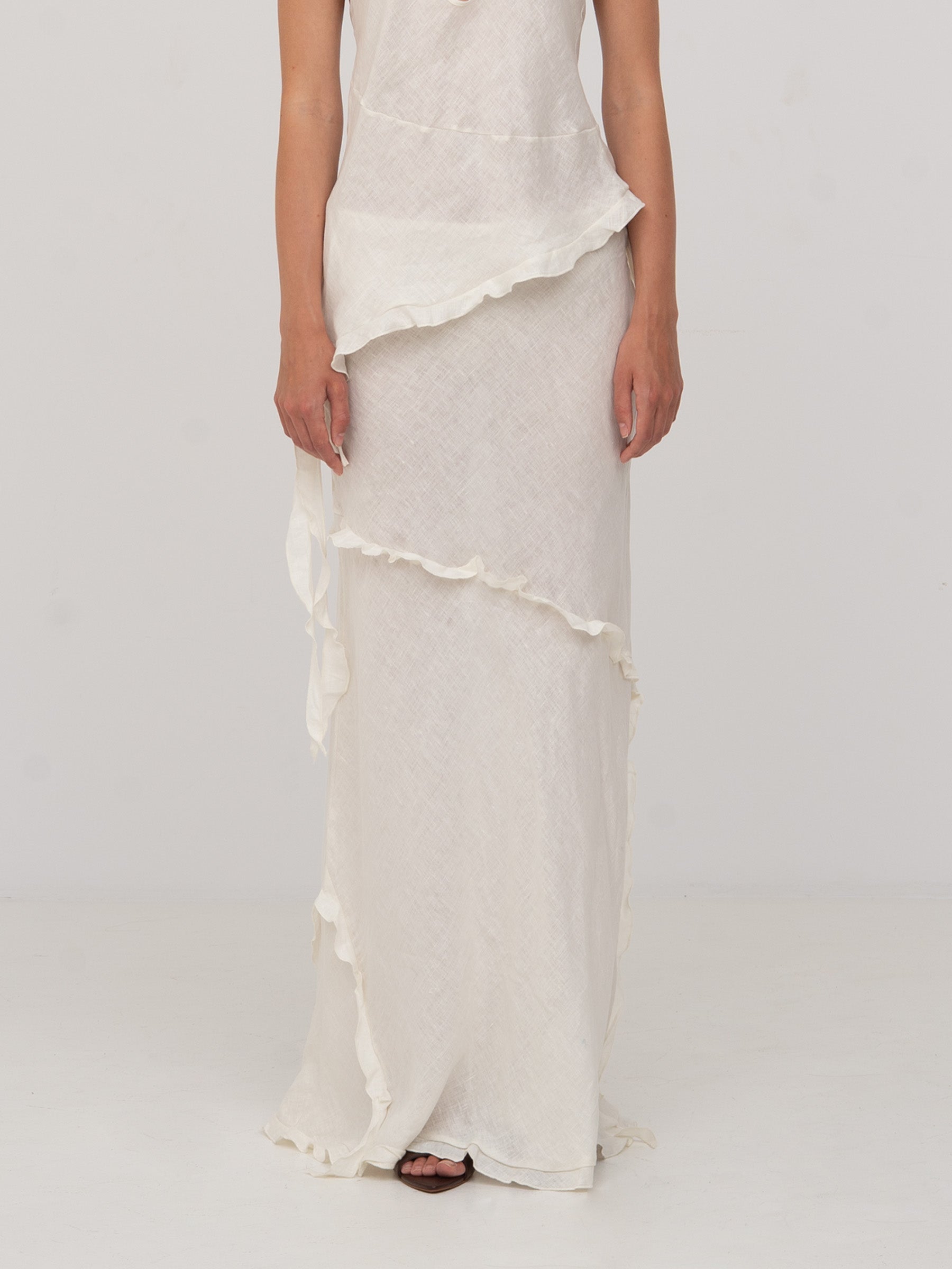 White Linen Ecstasy Skirt falda