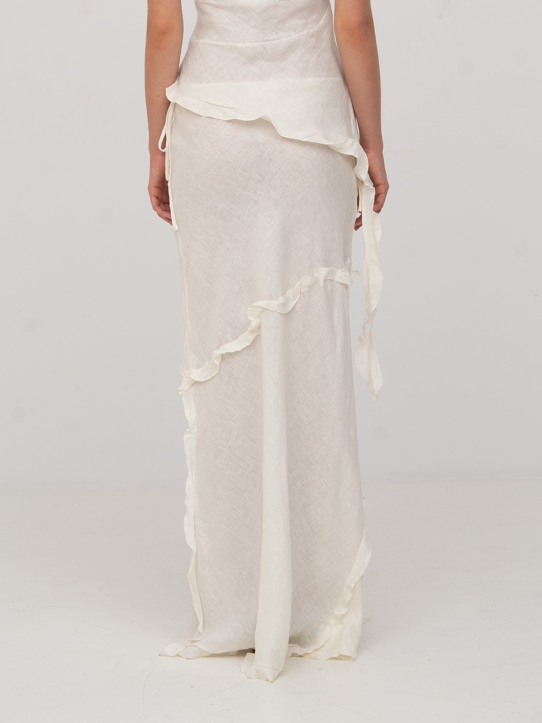 White Linen Ecstasy Skirt falda