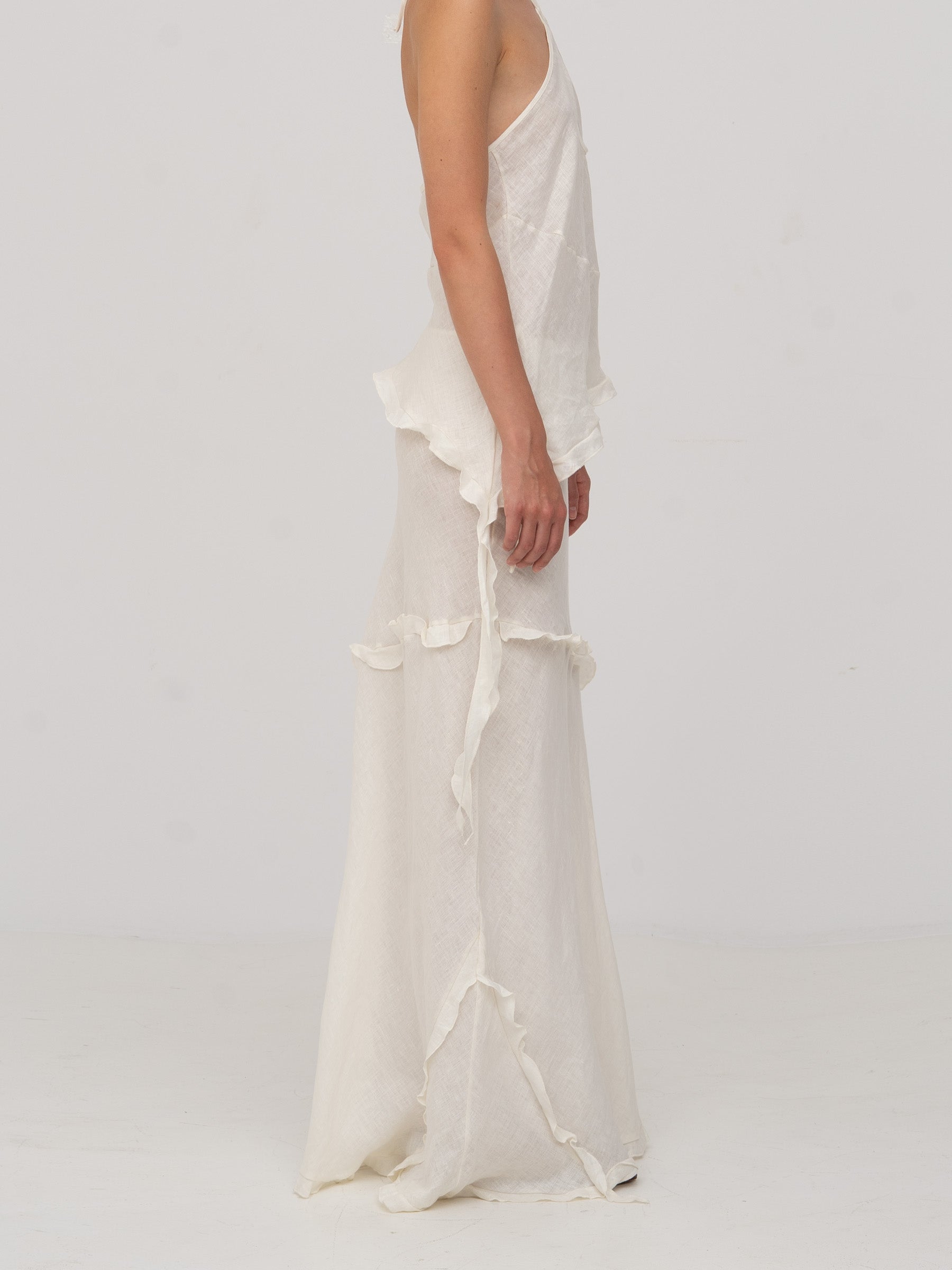 White Linen Ecstasy Skirt falda