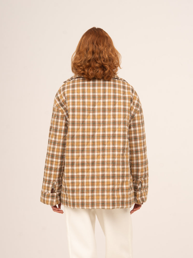 Willow Brown Plaid Puffer Jacket