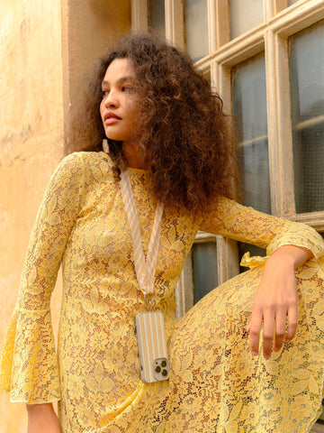 Yellow Striped Stone Phone Case CARMENSAYSxMUK