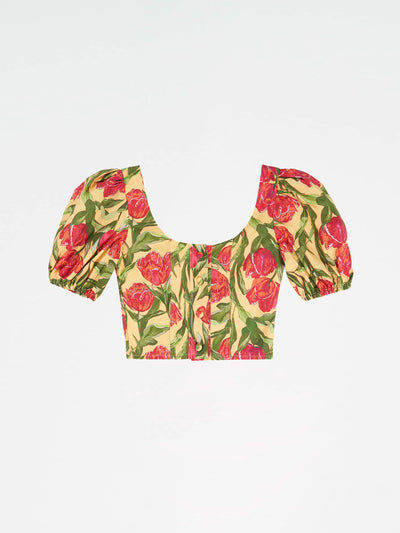 Zafira Yellow Floral Print Top