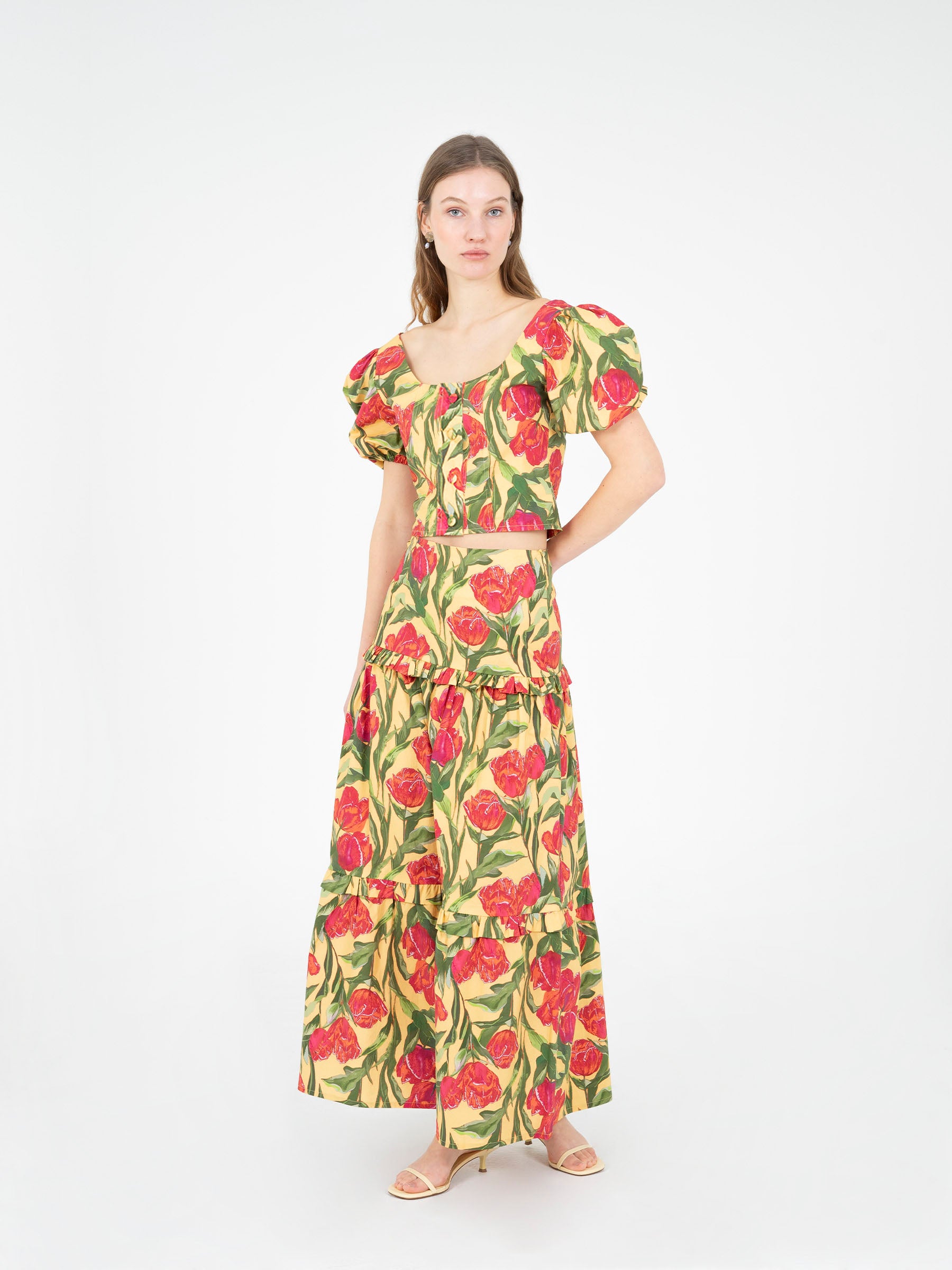 Zafira Yellow Maxi Skirt falda