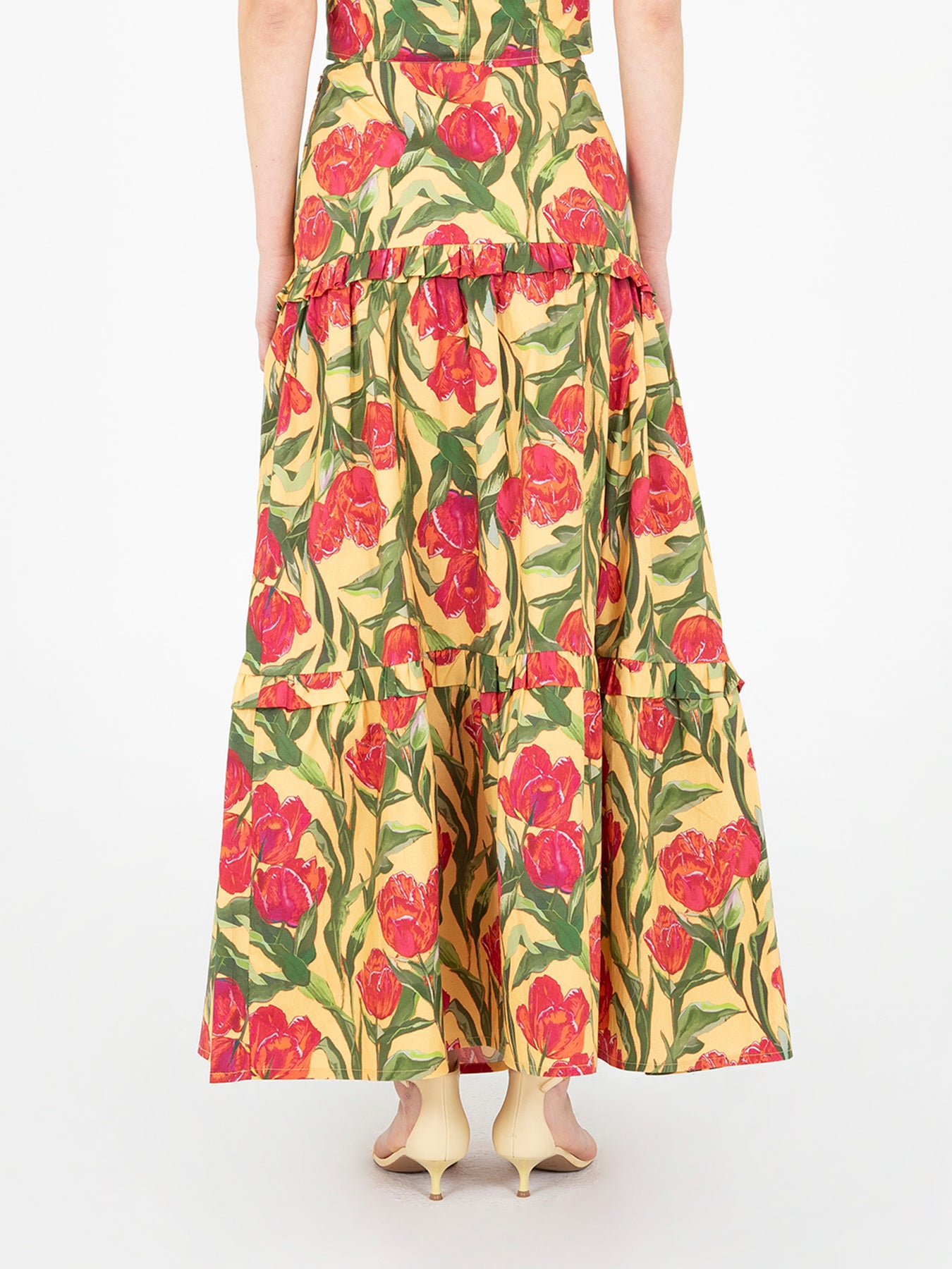 Zafira Yellow Maxi Skirt falda