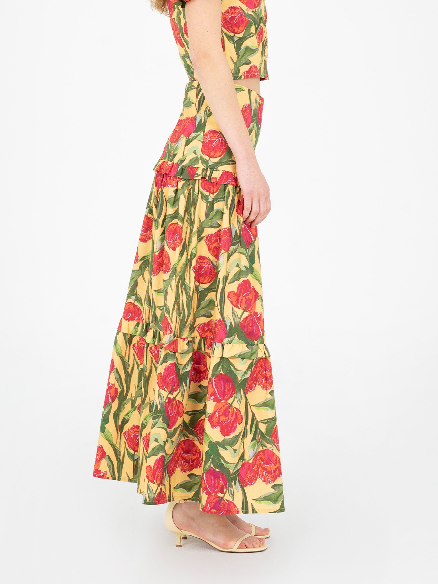 Zafira Yellow Maxi Skirt falda