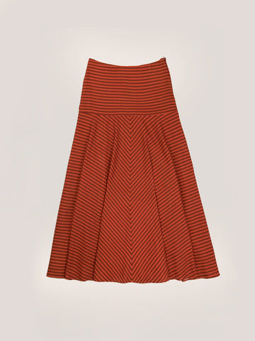 Colombina Red and Orange Striped Occasion Skirt
