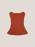 Completa tu look con Colombina Red and Orange Striped Occasion Top