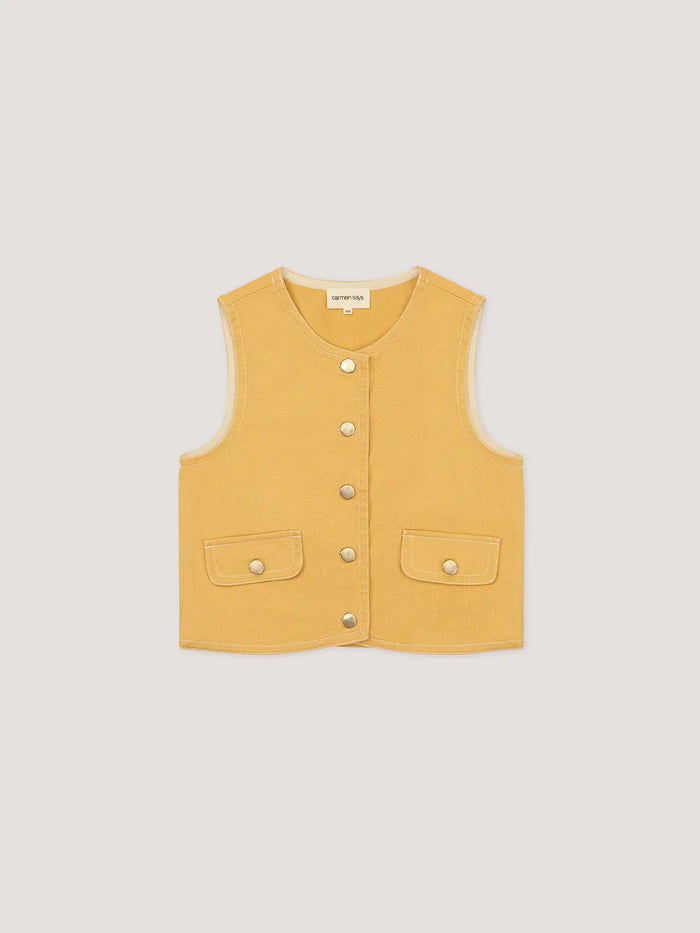 Desk Pale Yellow Denim Vest