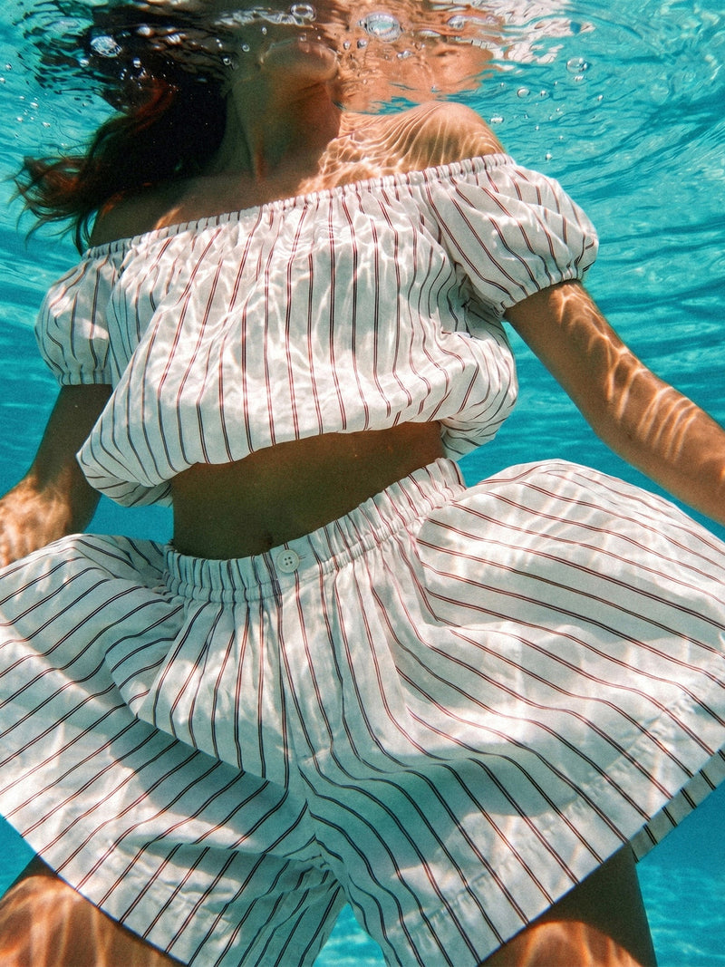 Azura Red Striped Top