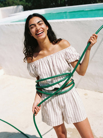 Azura Red Striped Top
