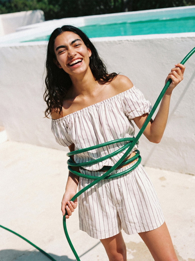 Azura Red Striped Top