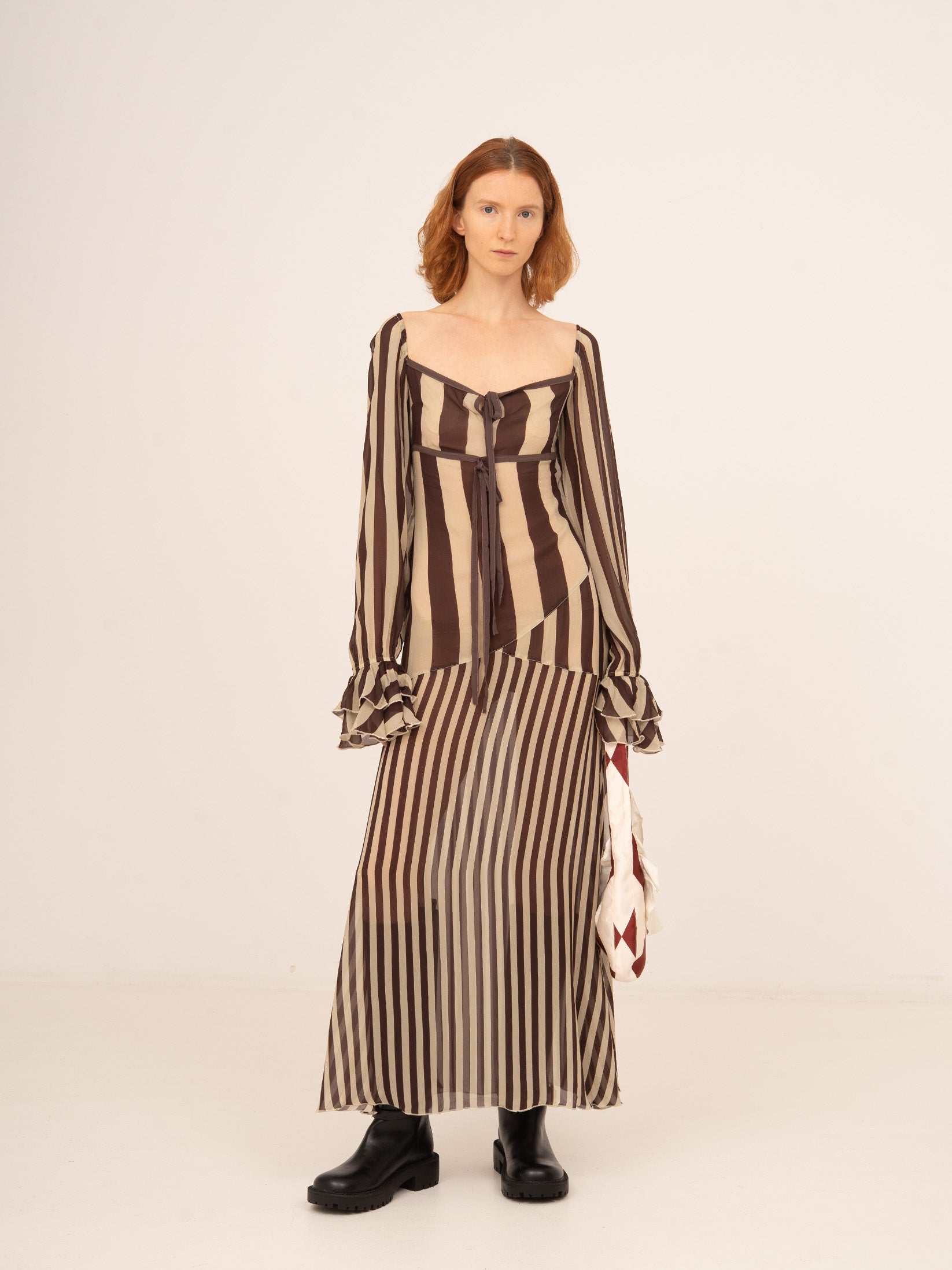 brown striped dress Meggie Sleeveless Mini / Orange/Chocolate | MESHKI Naples Florida Boutique It All Comes Together Brown