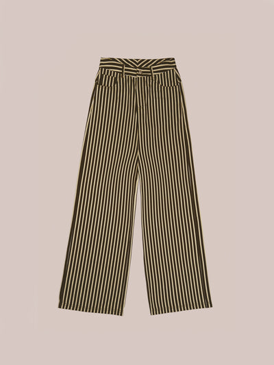 Pebble Striped Green Jeans
